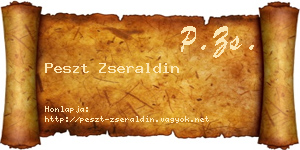 Peszt Zseraldin névjegykártya